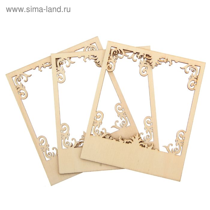 Творч Заготовка из дерева Фоторамка "Узорная" 10х12см