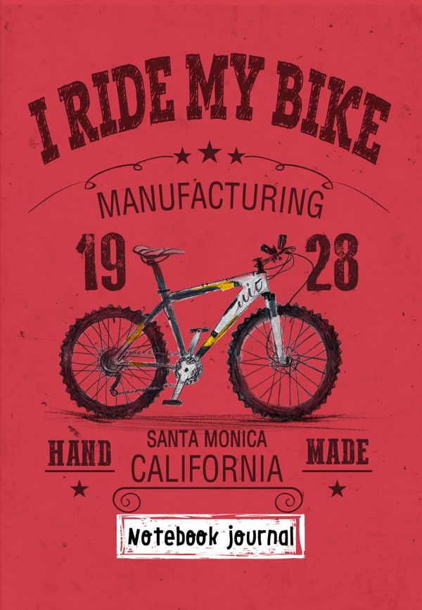 Блокнот А5 I ride my bike. Красный