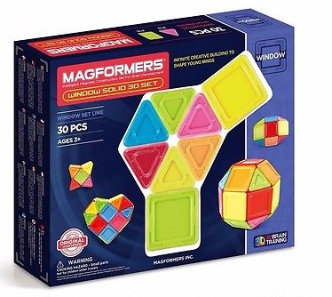 АКЦИЯ-20 Игр Конструктор магнитный Магформерс Window solid 30 дет.