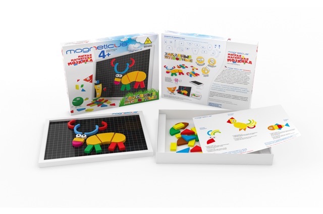 Игра Мозаика магнитная Magneticus 5 цв Забавные животные