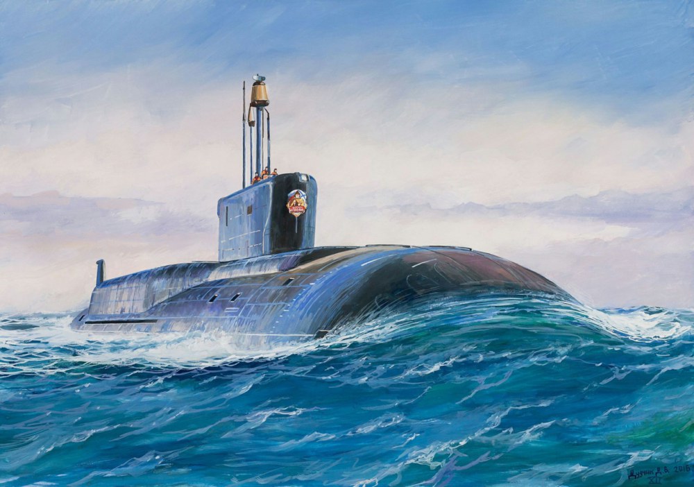 Сборная модель Российская атомная подводная лодка "Владимир Мономах" пр 1/350