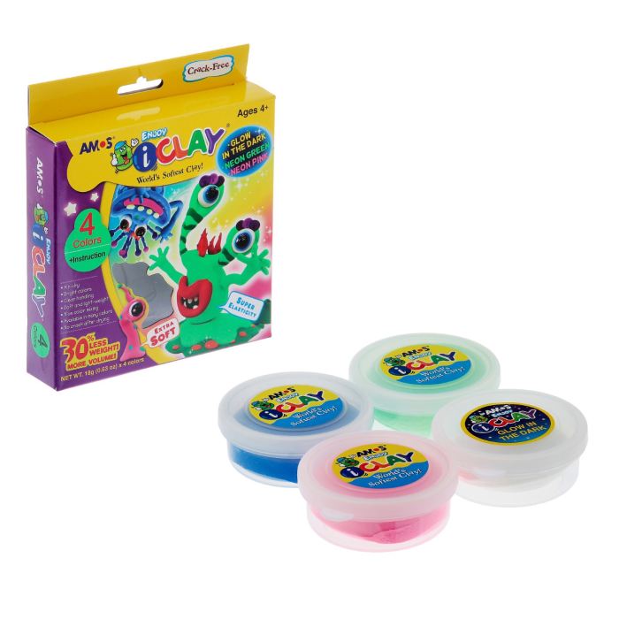 Творч Масса д/лепки 4цв неоновая 18гр