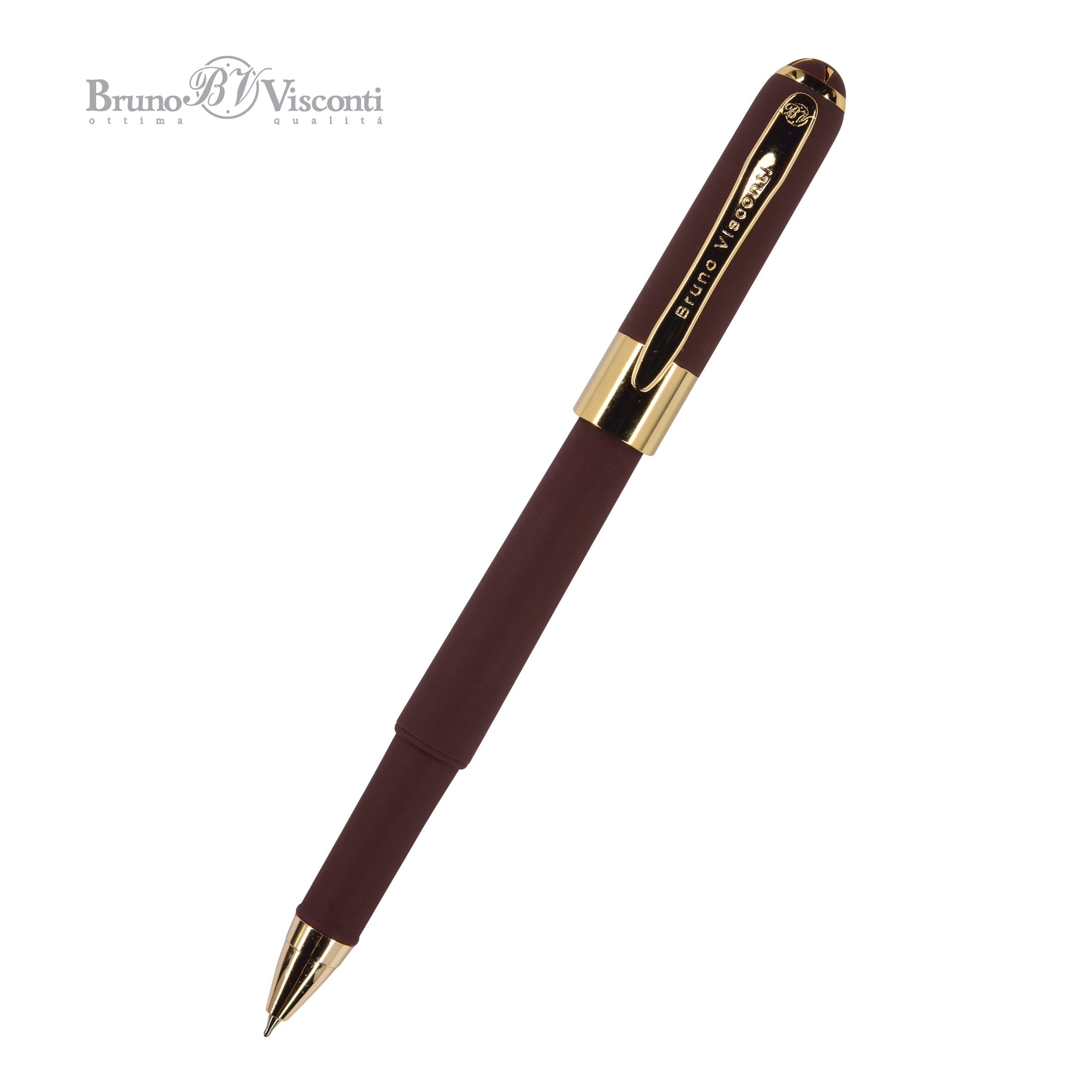 Ручка подар шар BV Monaco синяя 0,5мм коричневый корпус