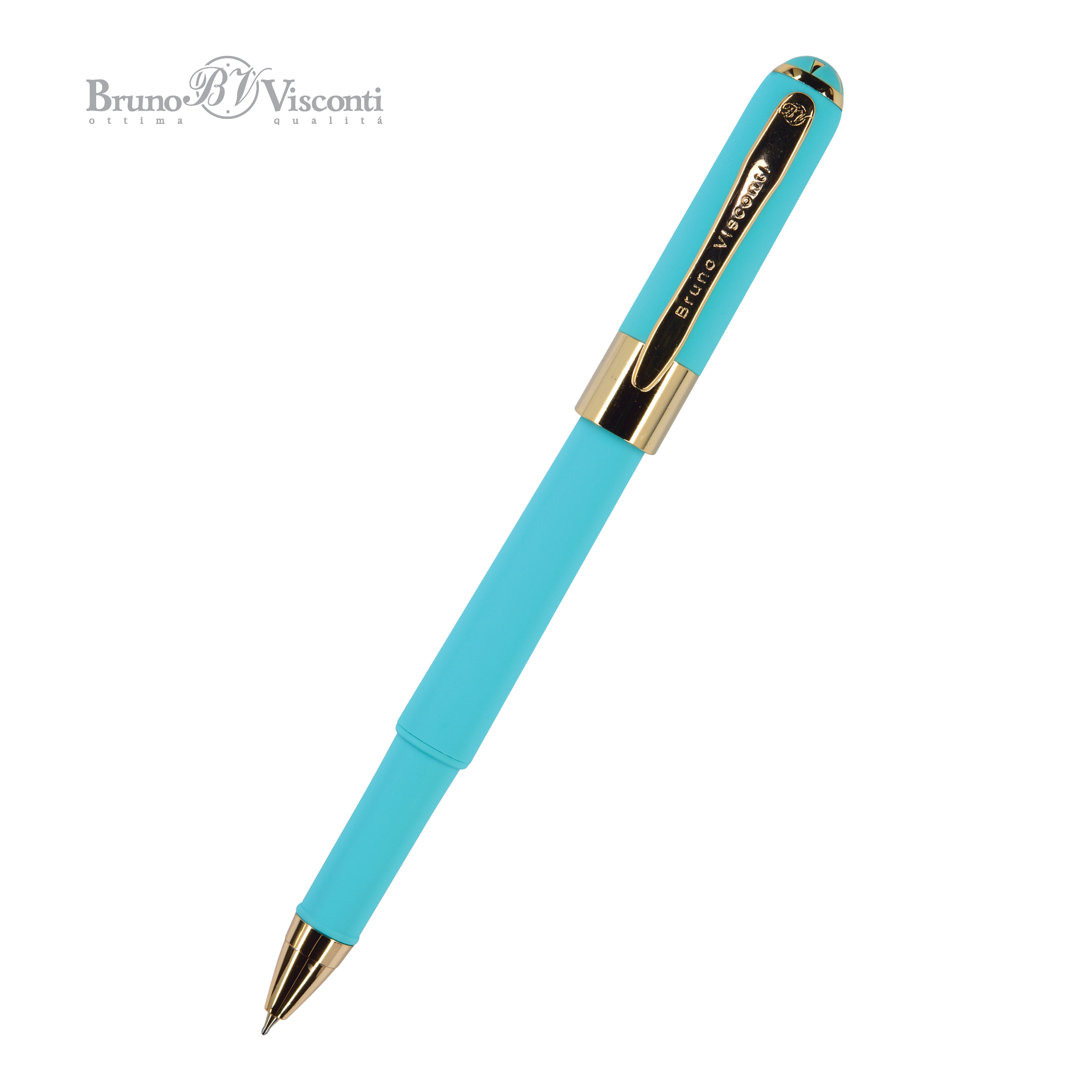 Ручка подар шар BV Monaco синяя 0,5мм голубой корпус