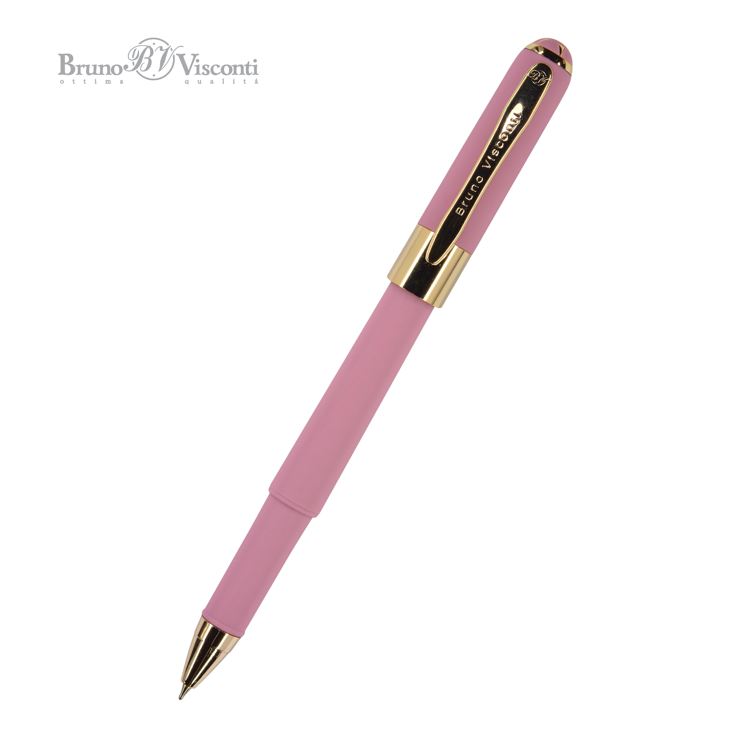 Ручка подар шар BV Monaco синяя 0,5мм розовый корпус