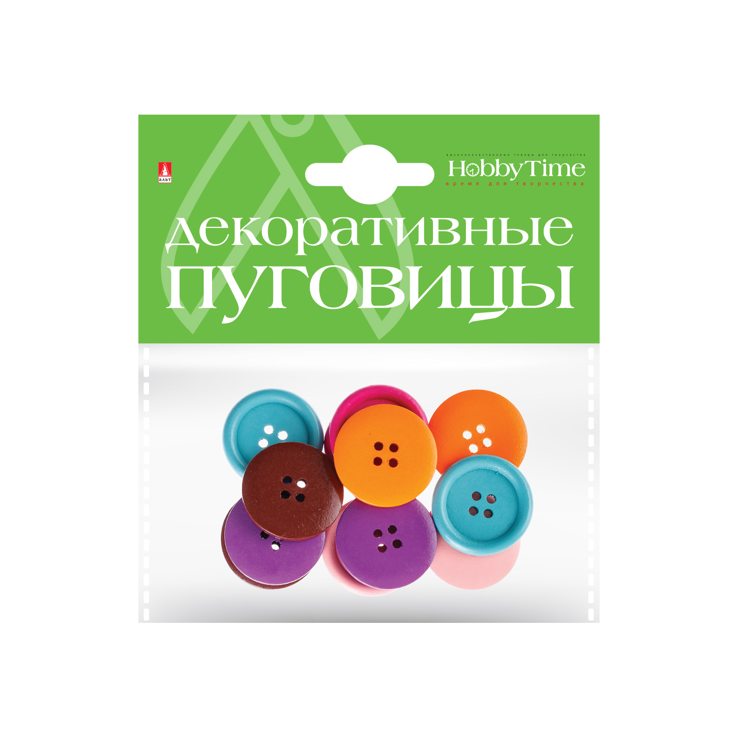 Творч Пуговицы однотонные 30мм микс