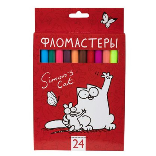 Фломастеры 24 цв Hatber Кот Саймона к/к