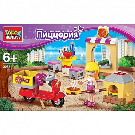Конструктор Мини пиццерия, с фигуркой пласт.