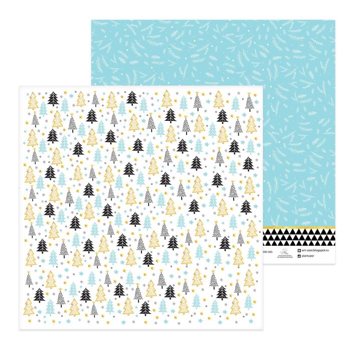 Творч Бумага д/скрап НГ 30,5*30,5 Золотые елочки