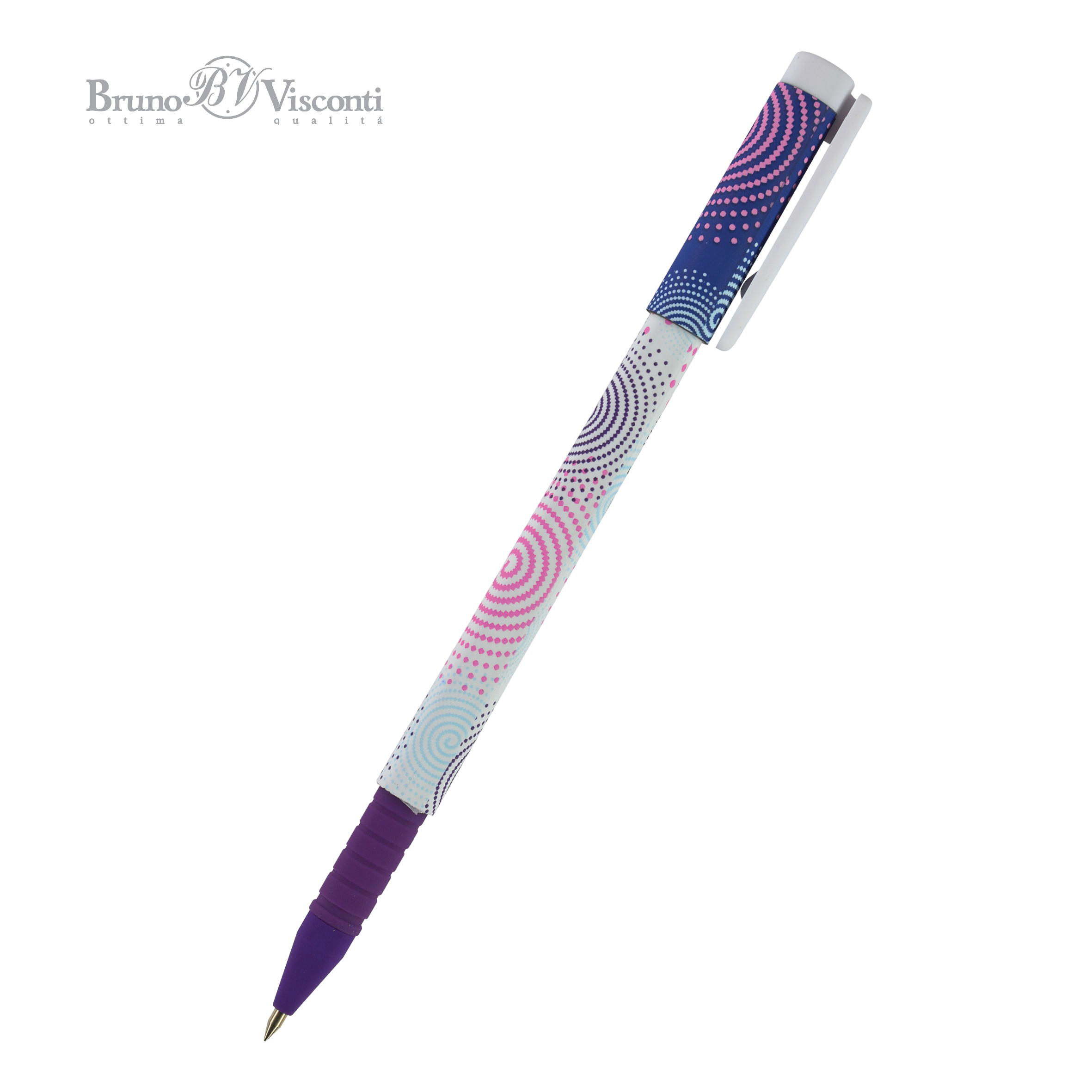 Ручка шариковая синяя BV FunWrite Орбиты 0.5мм принт