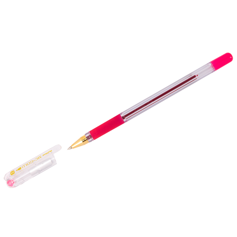 Ручка шариковая розовая MC/GOLD 0,5мм резин. держ 300