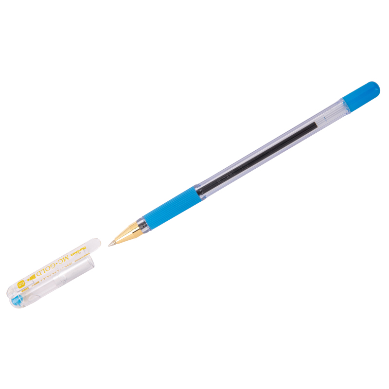 Ручка шариковая голубая MC/GOLD 0,5мм резин. держат. 300