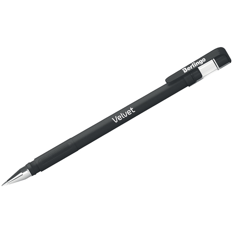 Ручка гелевая черная Berlingo 0,5мм прорезин.корпус
