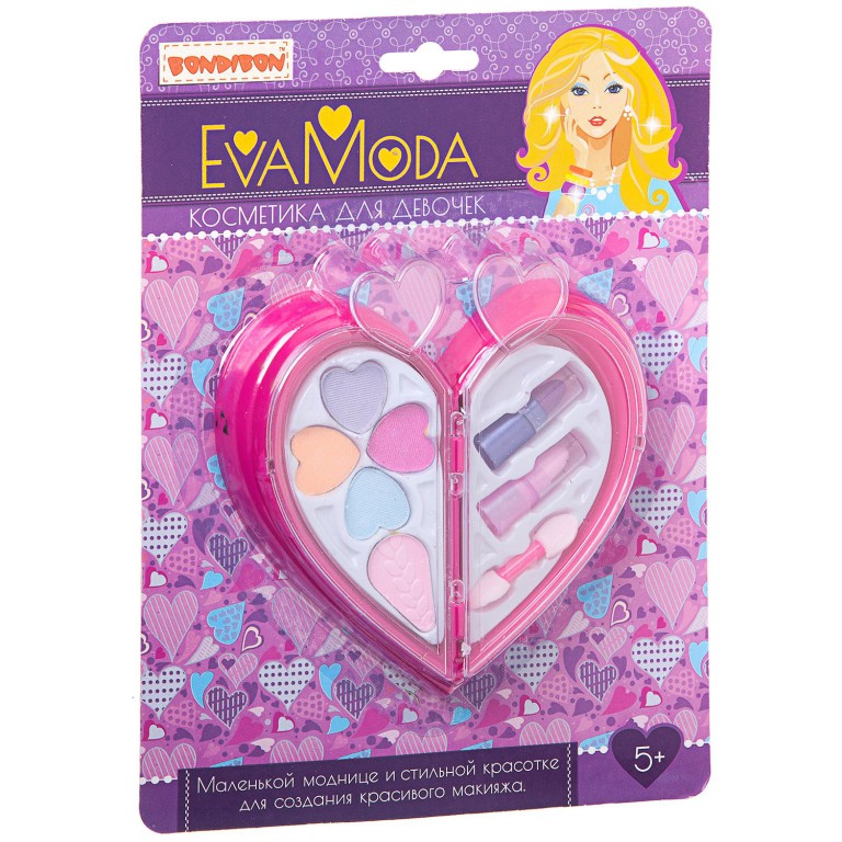 Набор детской декоративной косметики Bondibon Eva Moda Косметичка-Сердц