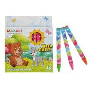 Мелки восковые 12цв Mazari WILD CHILD к/к