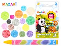 Мелки восковые 18цв Mazari WILD CHILD к/к