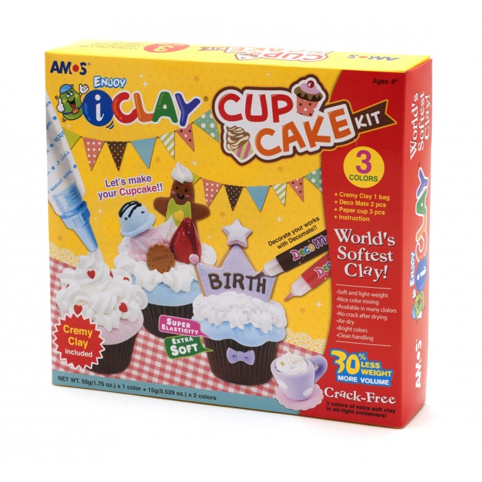 Творч Масса д/лепки Кексы 4цв 15гр аксессуары