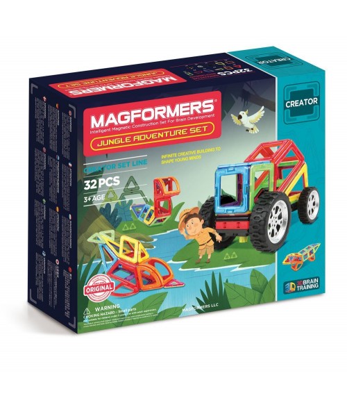 АКЦИЯ-20 Игр Конструктор магнитный Магформерс Adventure Jungle 32 set