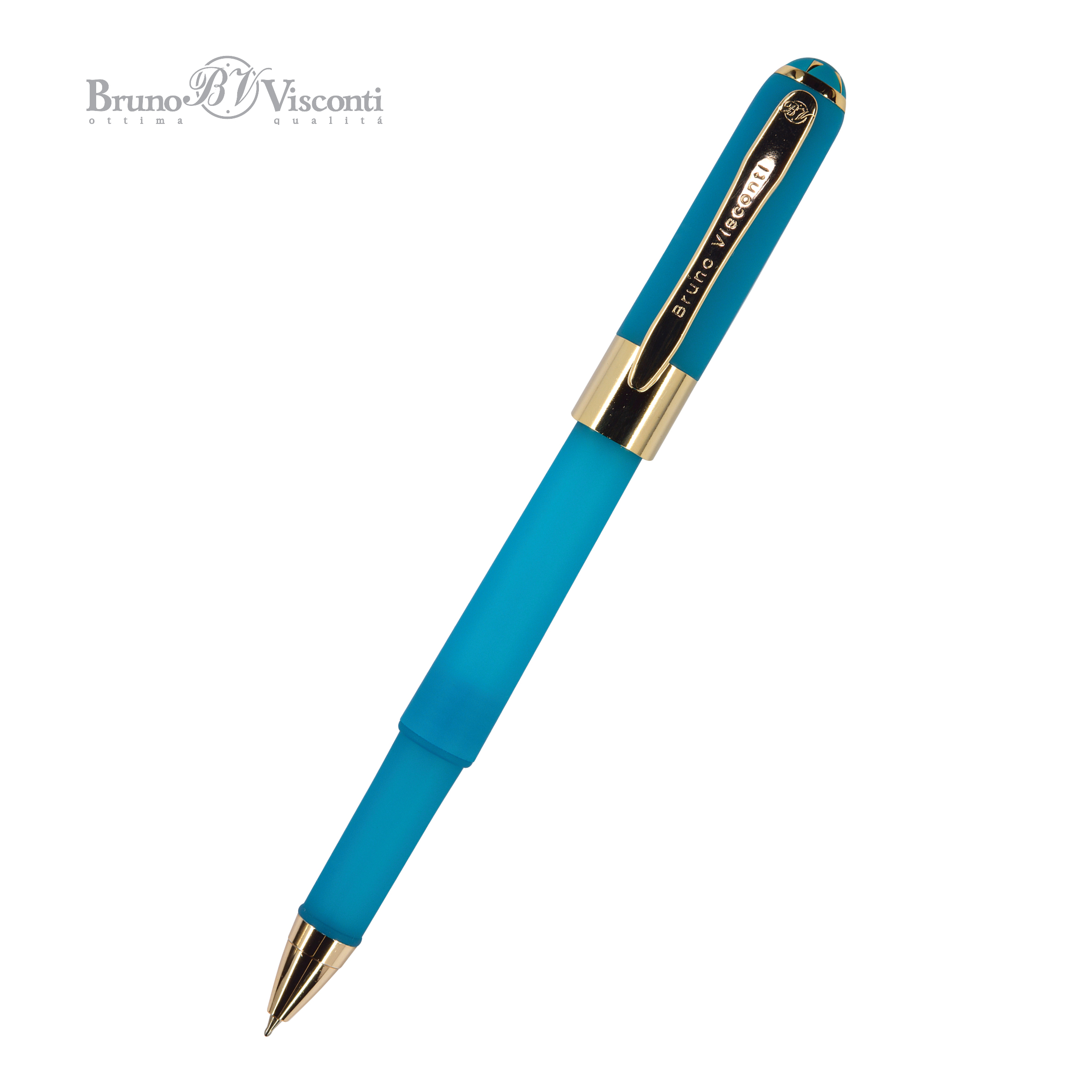 Ручка подар шар BV Monaco синяя 0,5мм бирюзовый корпус