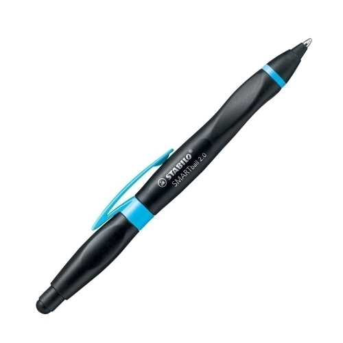 Ручка шариковая синяя Stabilo Smartball для левшей с наконеч-стилусом