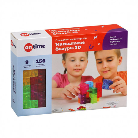 Магнитная Головоломка-конструктор Магнитные фигуры 3D 9 дет., 156 карт.