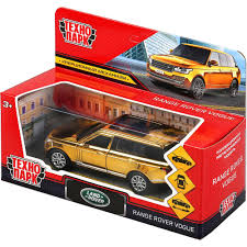 Машина Range rover vogue хром 12см металл откр.двери, инерц, золотая