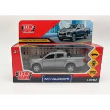Машина MITSUBISHI L200 PICKUP 13см металл матовый серый, двери, багаж