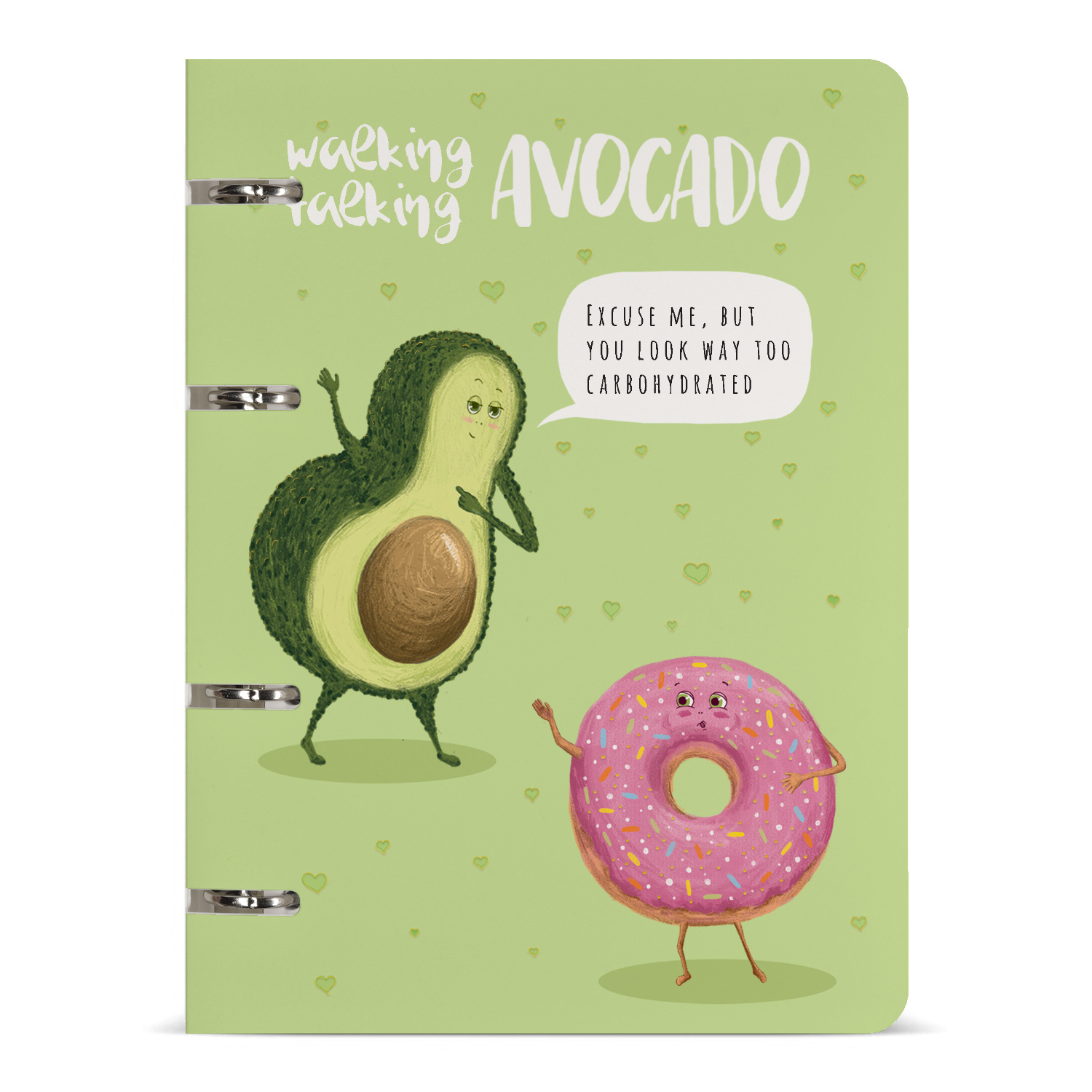 Тетрадь на кольцах пласт 80л BV Авокадо и пончик