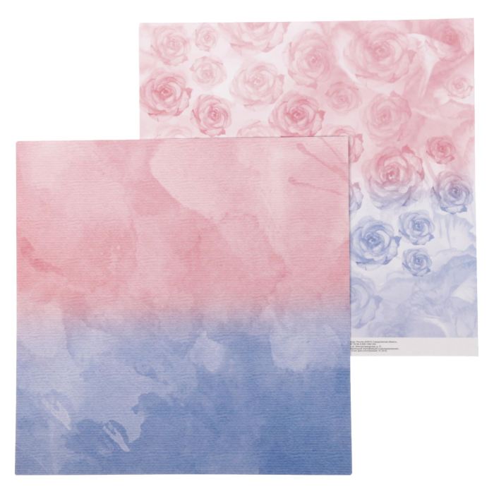Творч Бумага д/скрап 30,5*30,5 Воздушный поцелуй Розовые бутоны