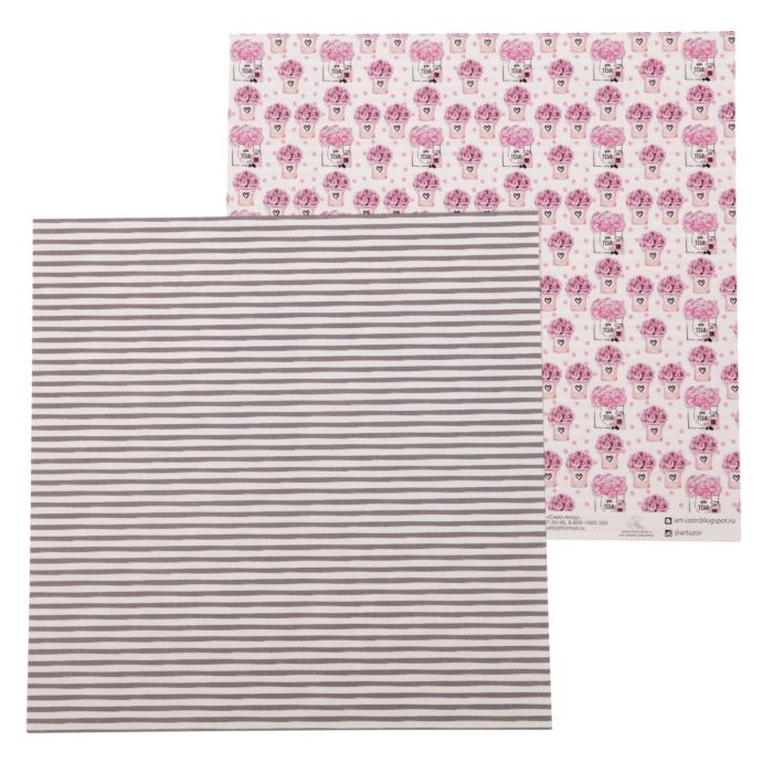 Творч Бумага д/скрап 30,5*30,5 На шпильках Коробочки с цветами