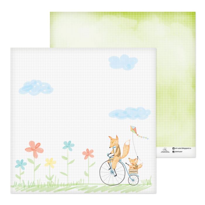 Творч Бумага д/скрап 30,5*30,5 Летняя прогулка