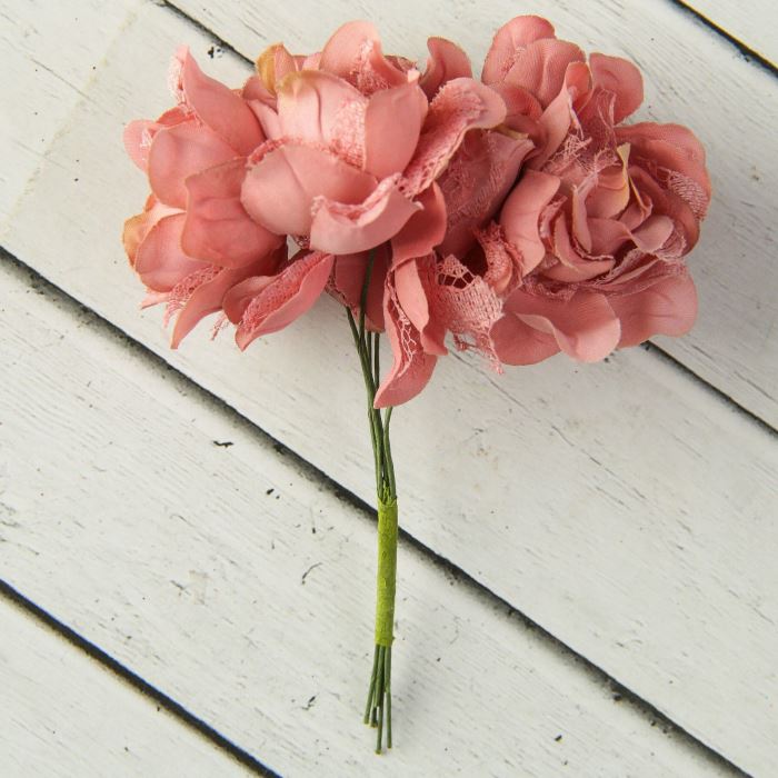 Творч Цветы Розы букет 6 цветков 11 см d=3,5 см