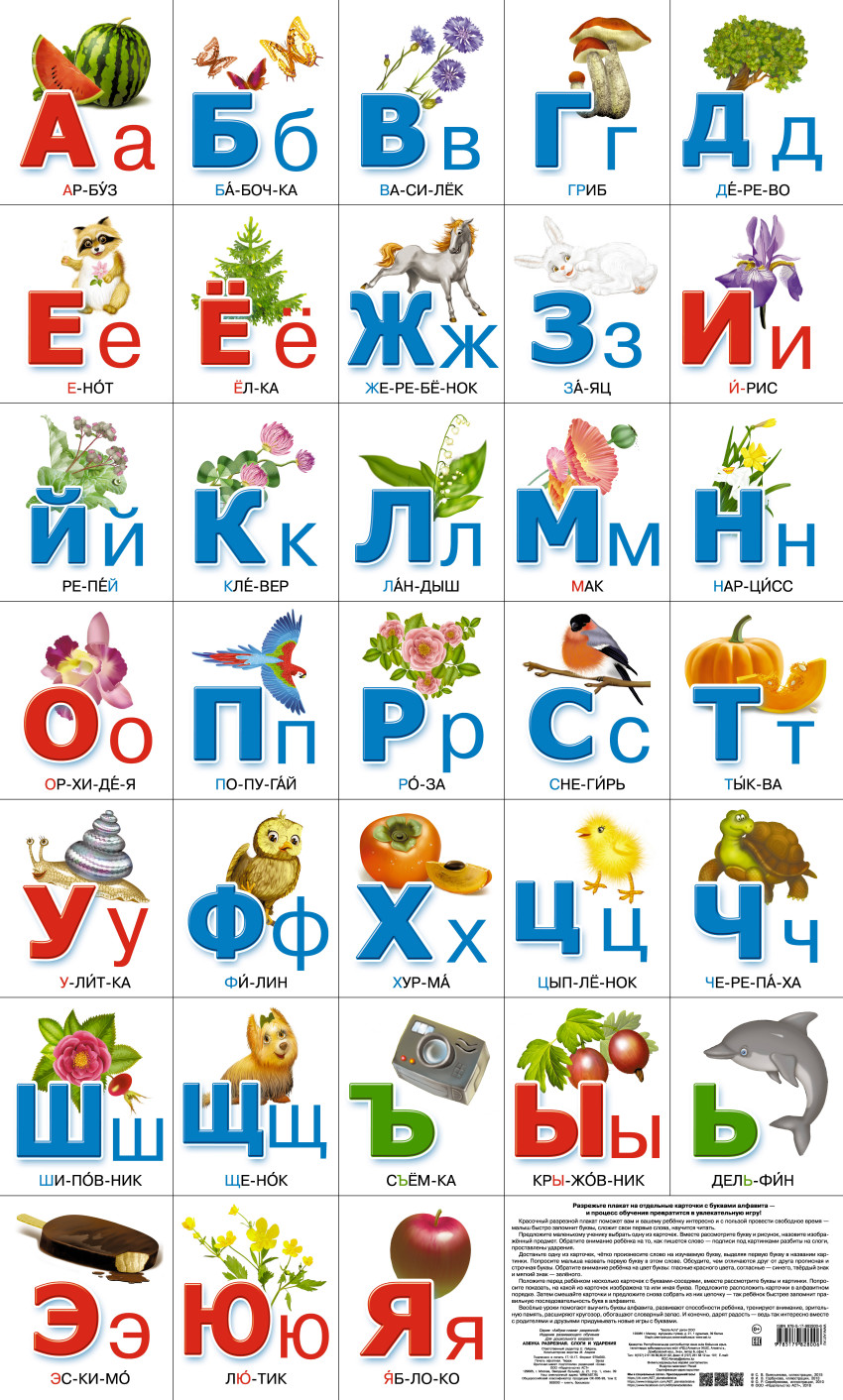 Плакат Азбука разрезная. Слоги и ударения