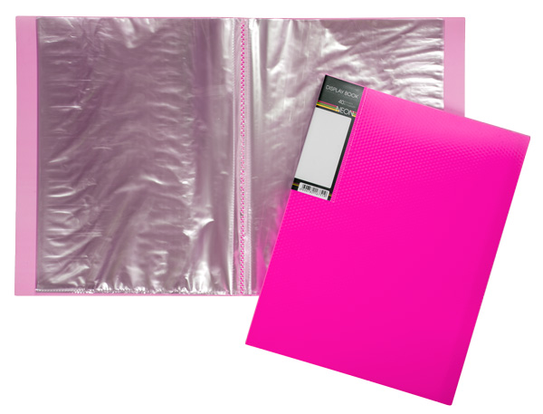 Папка-файл А4 40л Hatber Diamond Neon Розовая