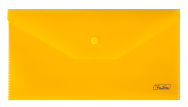 Папка-конверт А6 евро однотон желтая 180мк