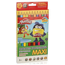 Карандаши цветные 12 цв Play-Doh MAXI трехгранные + точилка