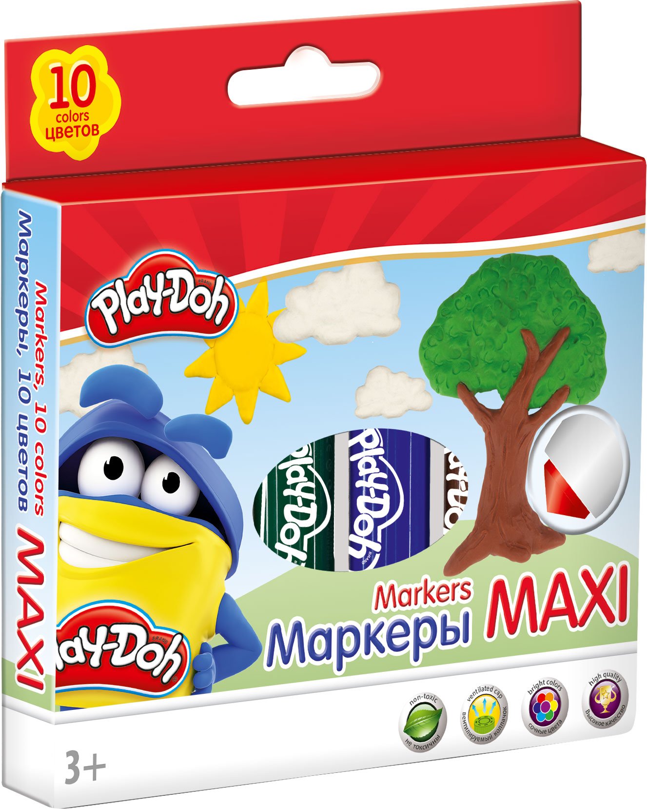 Фломастеры 10 цв Play-Doh MAXI MEGA JUMBO