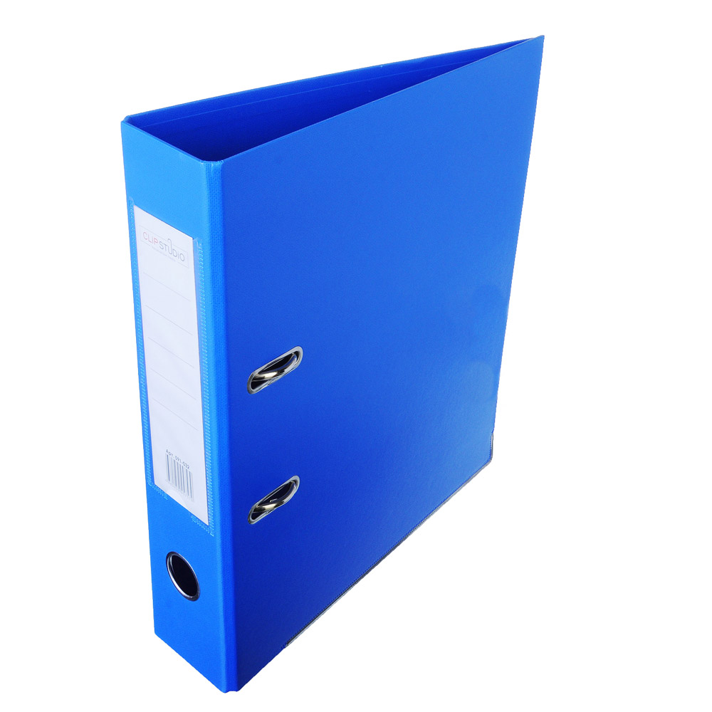 Папка-регистратор 75мм синий бумвинил мет/окант