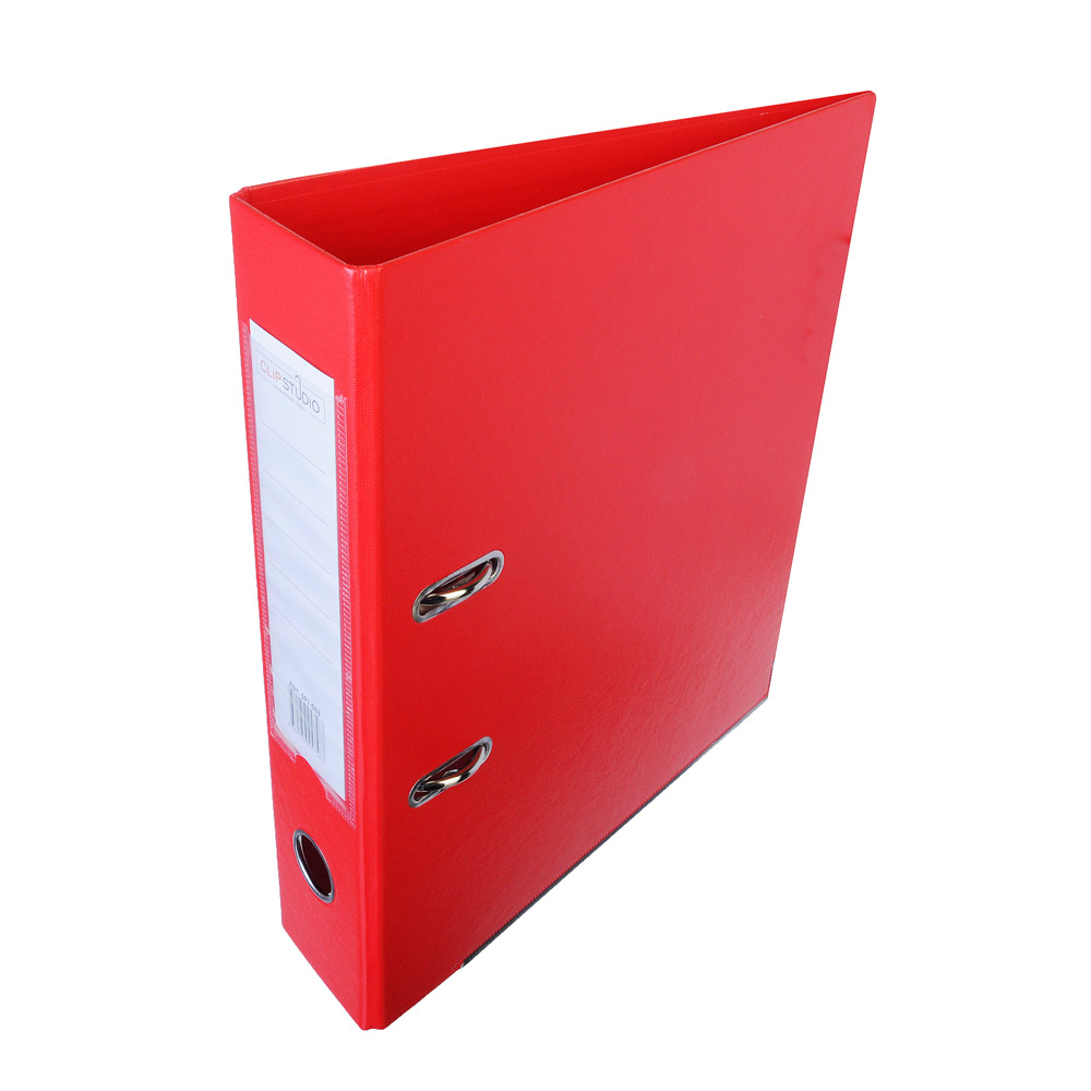 Папка-регистратор 75мм красный бумвинил мет/окант