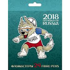 Фломастеры 24 цв Hatber ЧМ ПО ФУТБОЛУ 2018-Талисман к/к