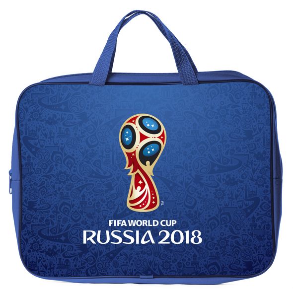 Сумка А4 тканевая ЧМ ПО ФУТБОЛУ 2018-Эмблема- на молнии