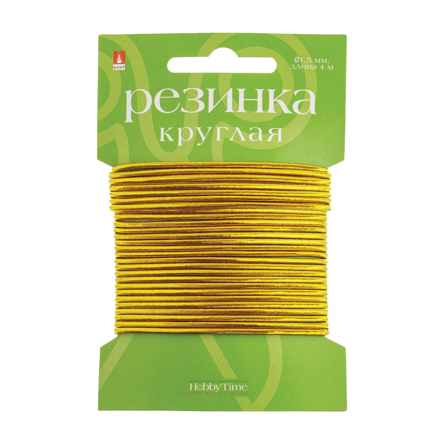 Резинка круглая 1,5мм*4м Золото