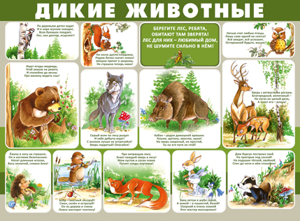 Плакат Дикие животные А2 горизонт