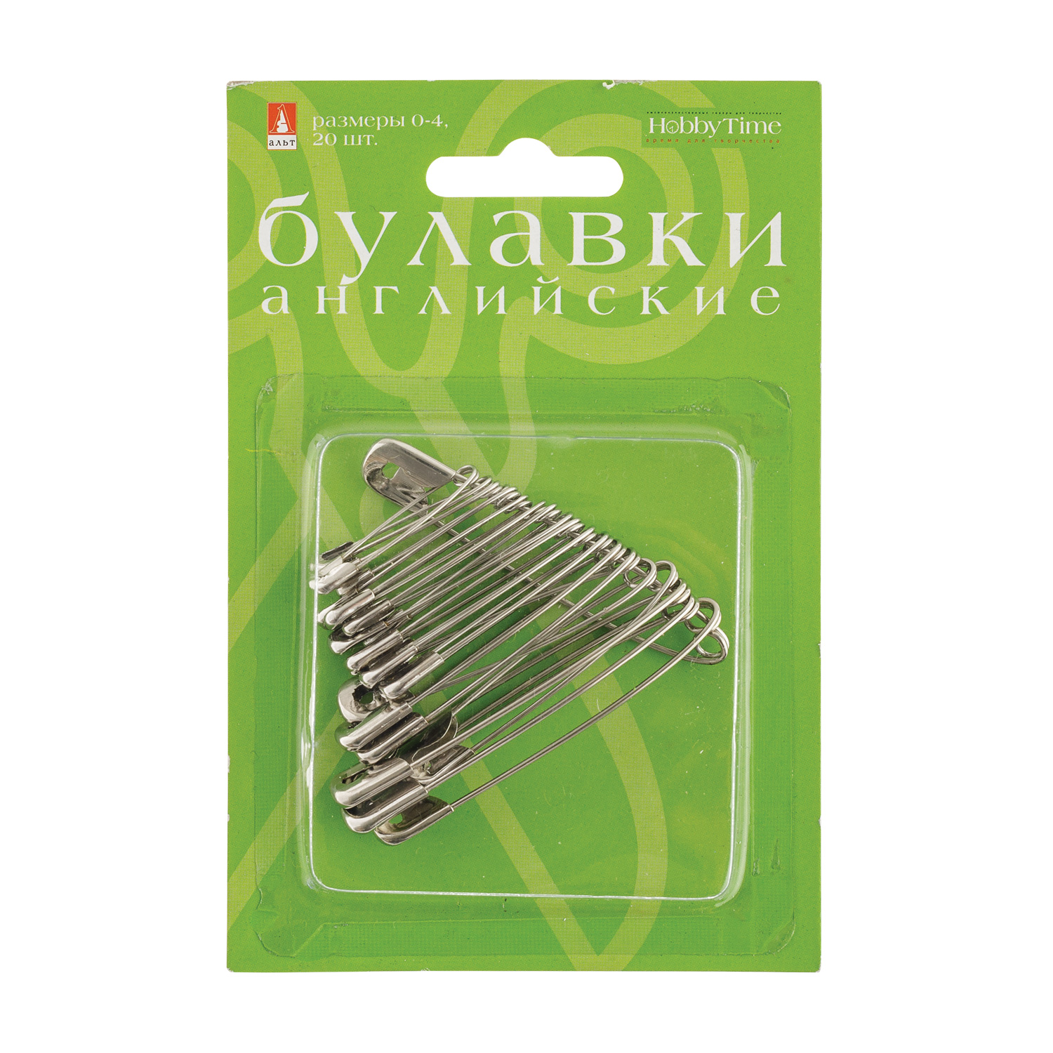 Булавки "английские" №0-4 20шт серебро