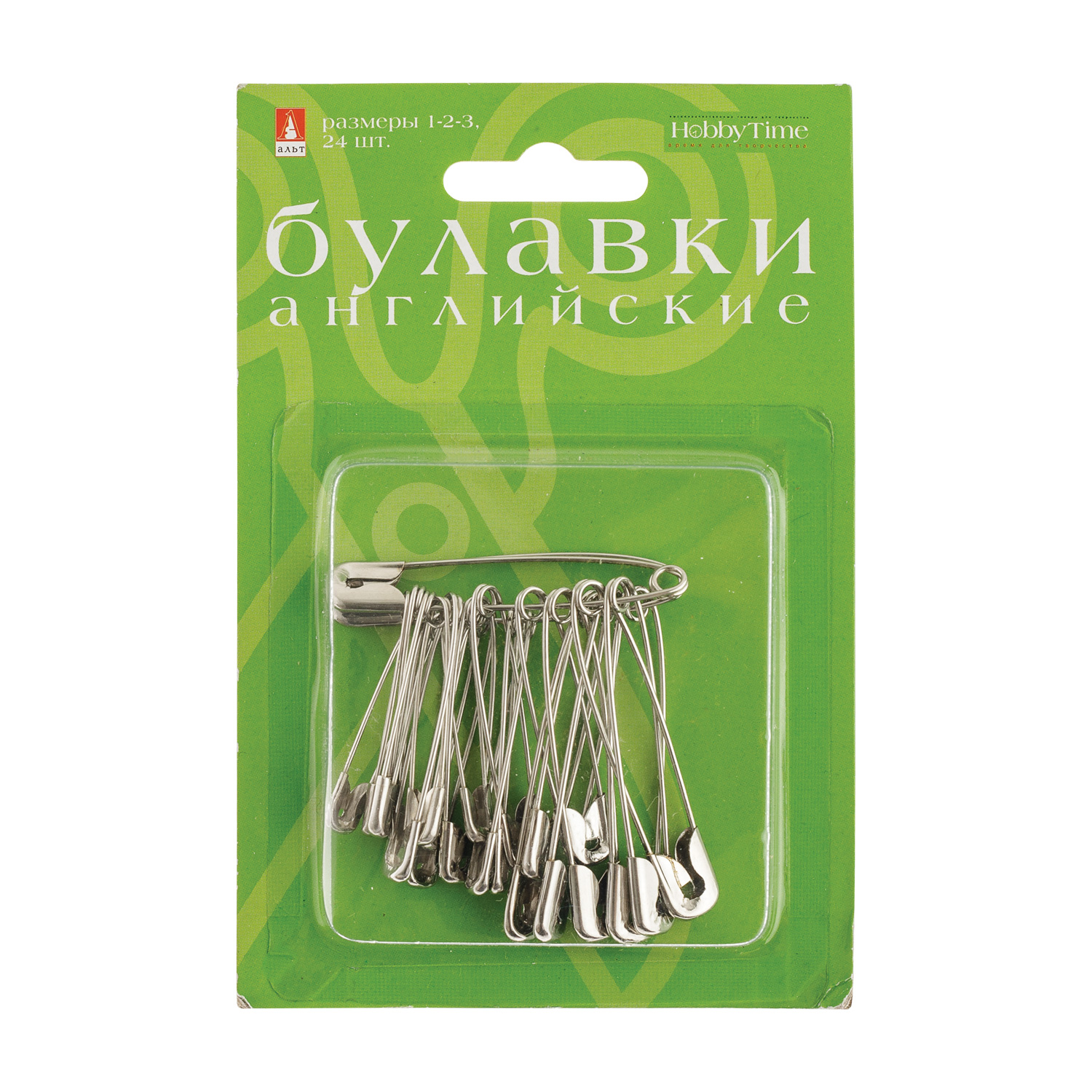 Творч Булавки "английские" №1-2-3 24шт серебро
