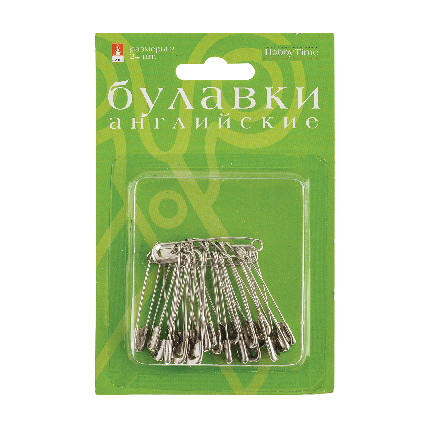 Творч Булавки "английские" №2 24шт серебро