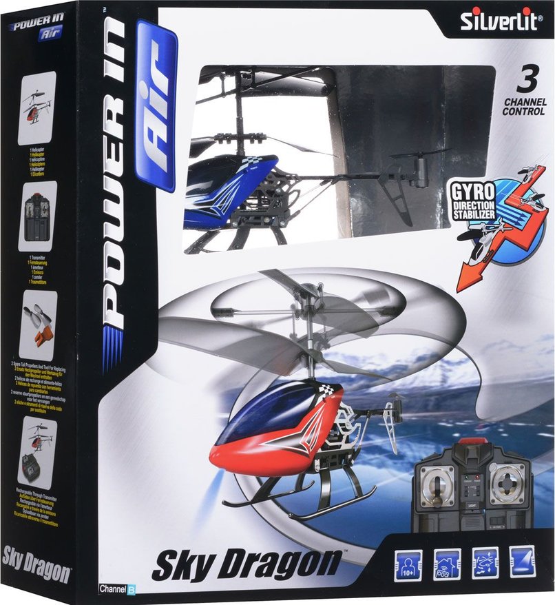 Вертолет Sky Dragon 3-канальный с гироскопом (красный)