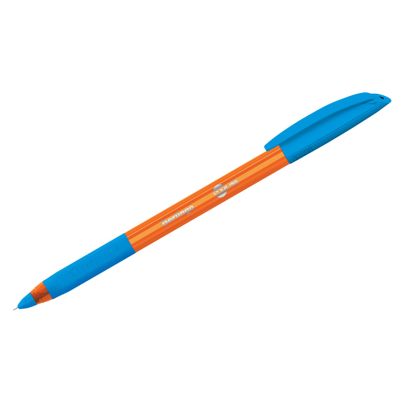 Ручка шариковая синяя Berlingo 0,7мм трехгран желт/корпус одноразовая