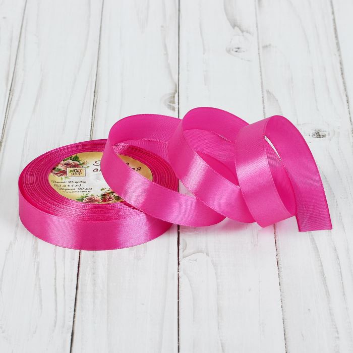 Творч Лента атлас 20мм*23м №165 малиновый