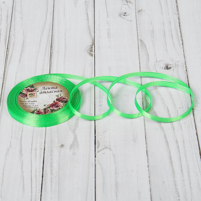 Творч Лента атлас 6мм*23м №130 зеленый